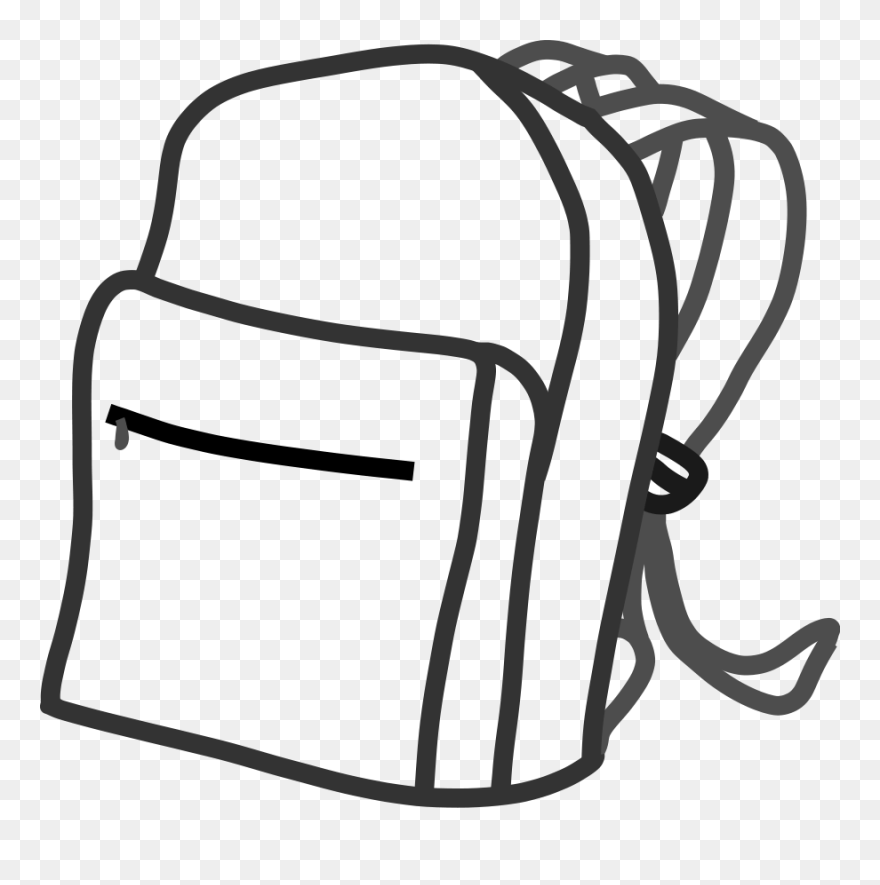 Clipart Black And White School Picture Royalty Free - School Bag Outline - Png Download