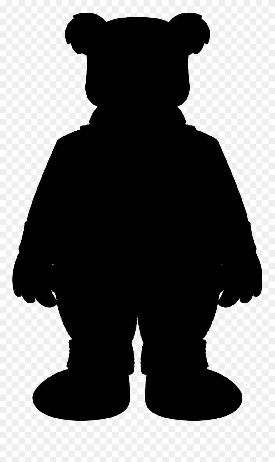 Dog Bear Male Clip Art Character - Bear Standing Silhouette - Png Download