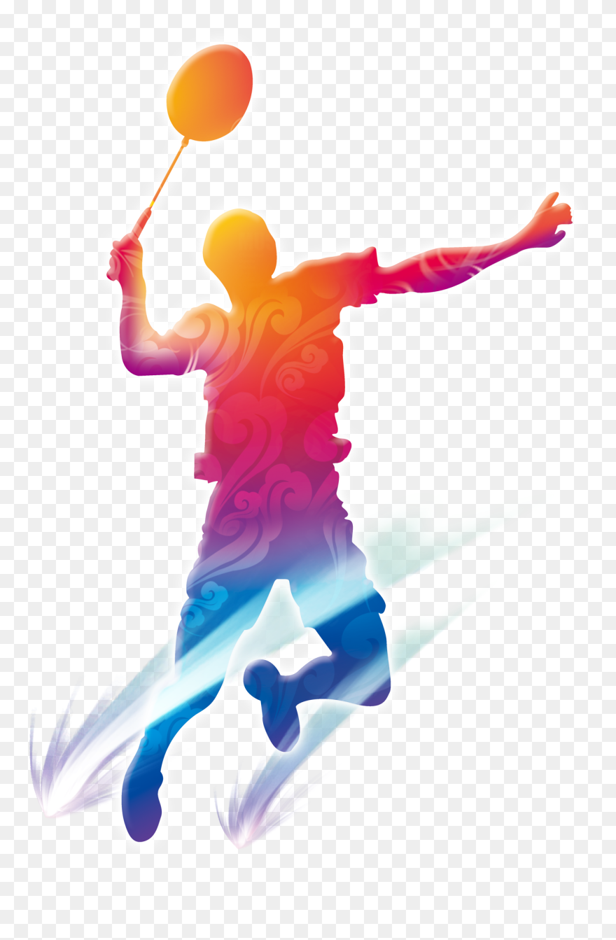 Of Silhouettes Badminton Playing People Free Hd Image Clipart
