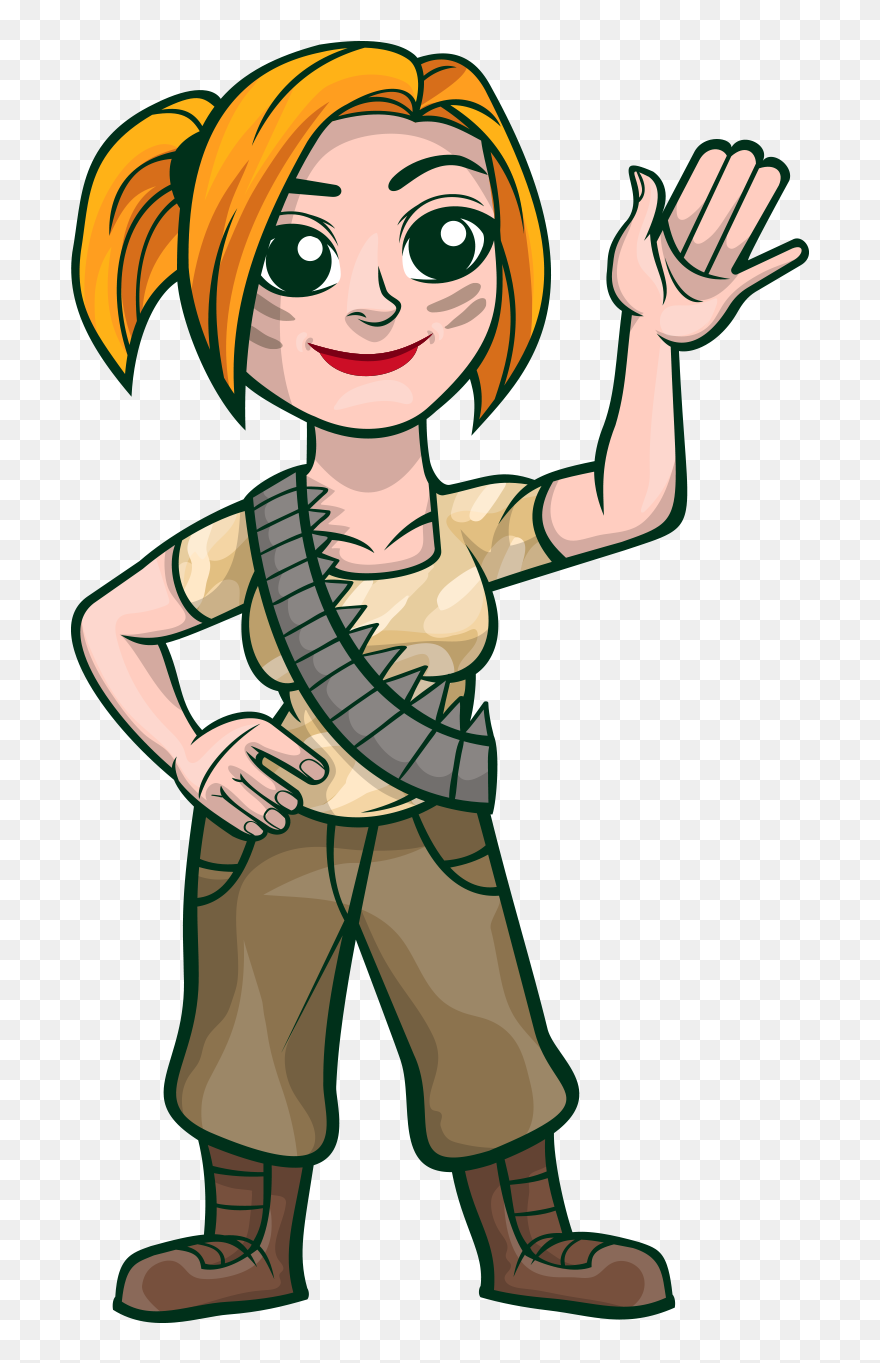 Drawn Soldier Girl - Female Soldier Clipart Png Transparent Png