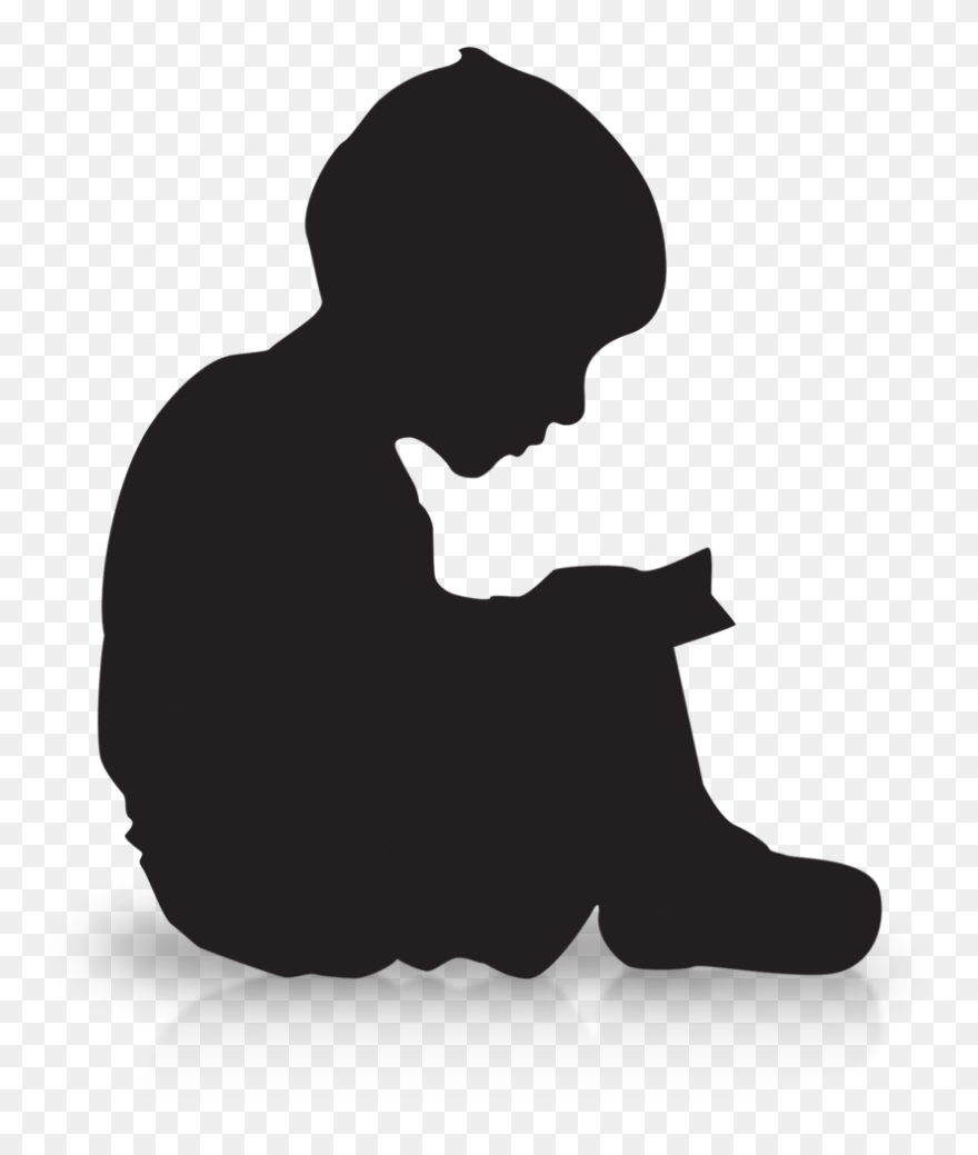 Boy Sitting Down Silhouette Clipart