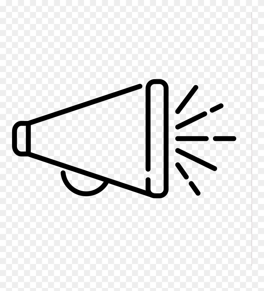 Megaphone Icon - Megaphone Emoji Black And White Clipart