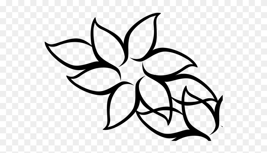 Six Point Flower With Leaves Png Icons - Flower Mothers Day Drawings Clipart