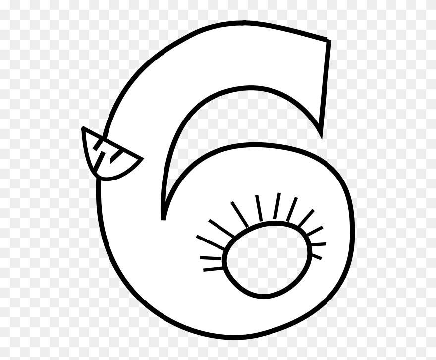 Animal Number Six Outline Clipart