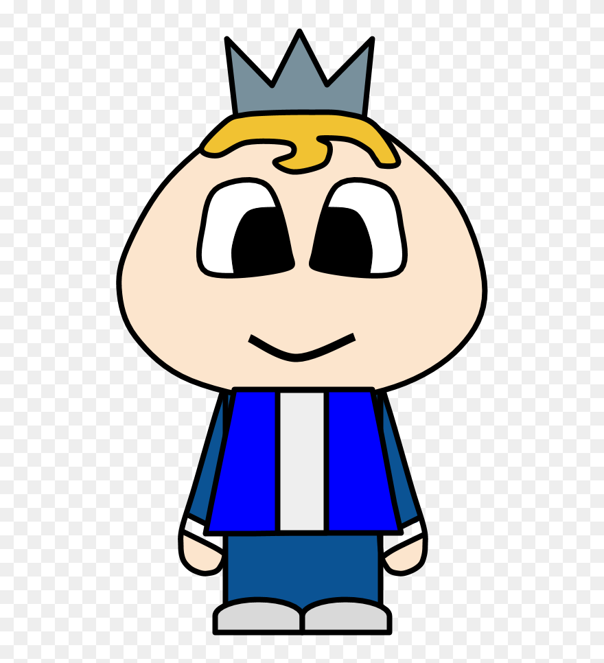 Prince, Crown, Big Eyes, Cartoon Person - Cartoon Black Crown Line Clipart