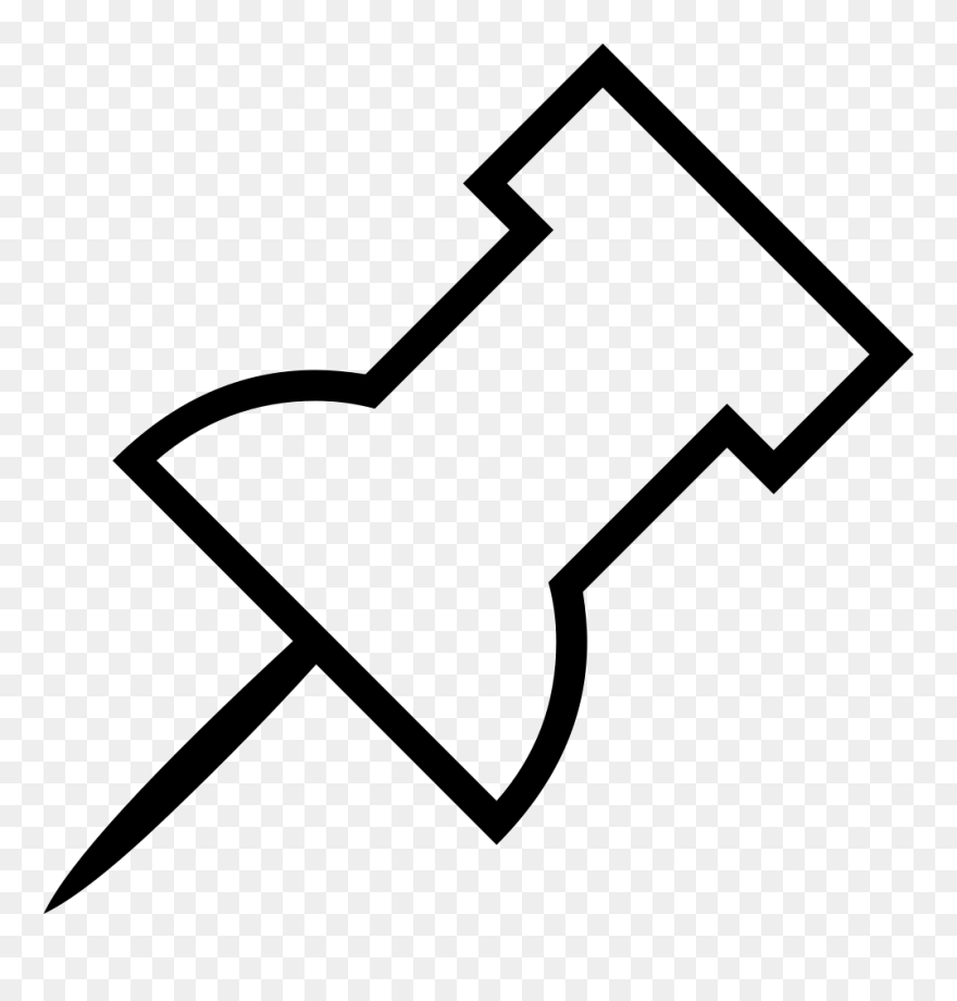 Push Pin Black And White Clipart