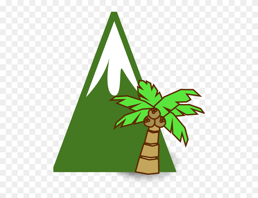 Transparent Moutain Clipart - Coconut Tree Drawing - Png Download