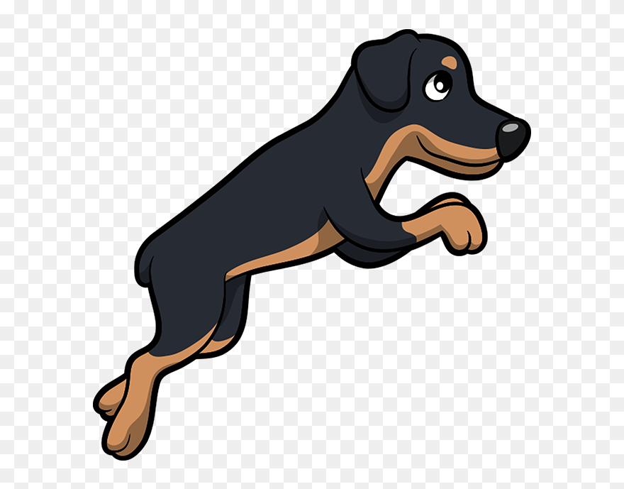 Transparent Rottweiler Clip Art - สุนัข กระโดด Png