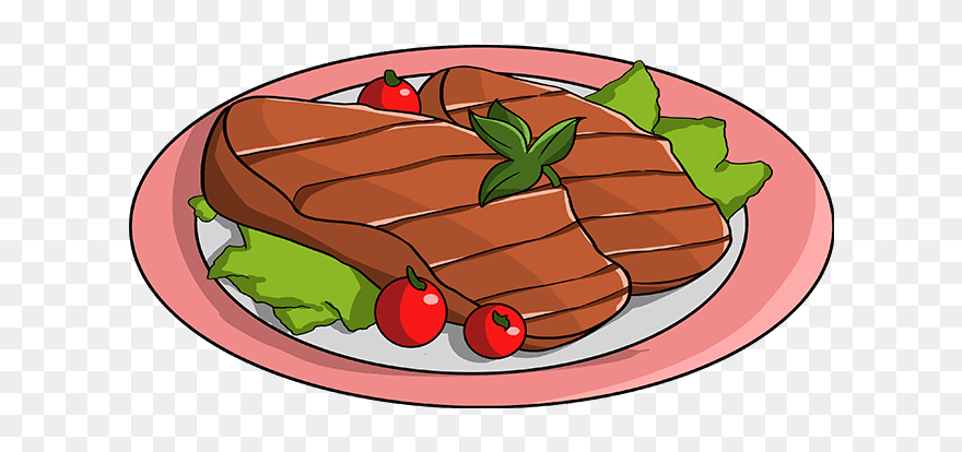 How To Draw Cartoon Steak - Steak Drawing Easy Clipart