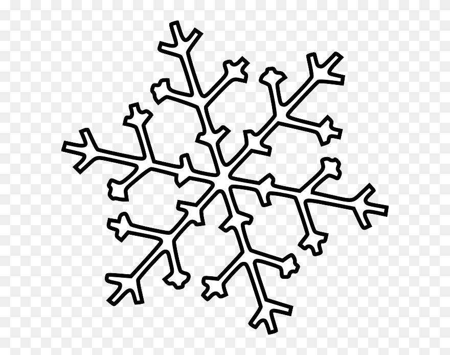 Snowflake Outline Clip Art - Png Download