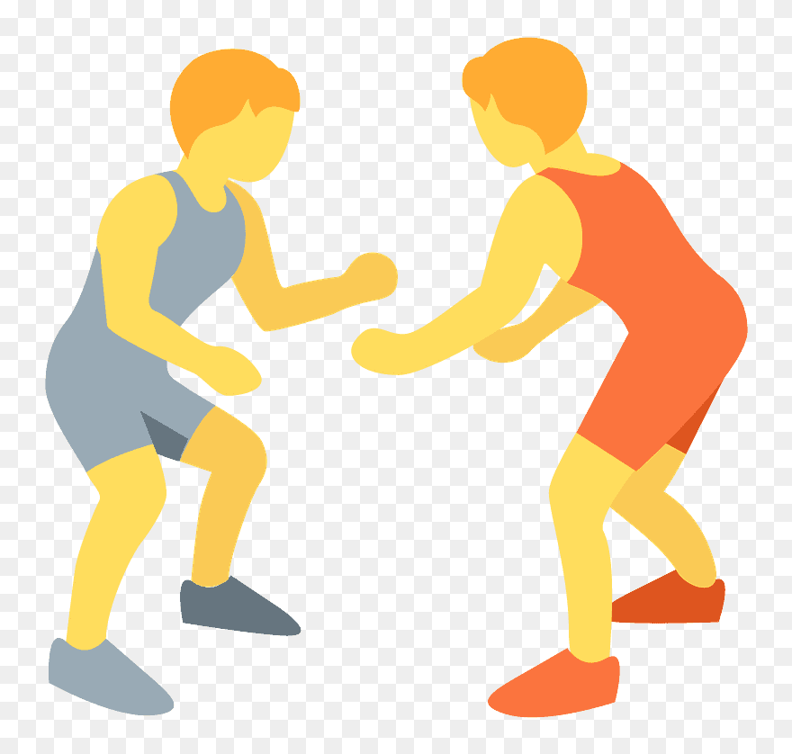 People Wrestling Emoji Clipart - Women Wrestling Clipart - Png Download