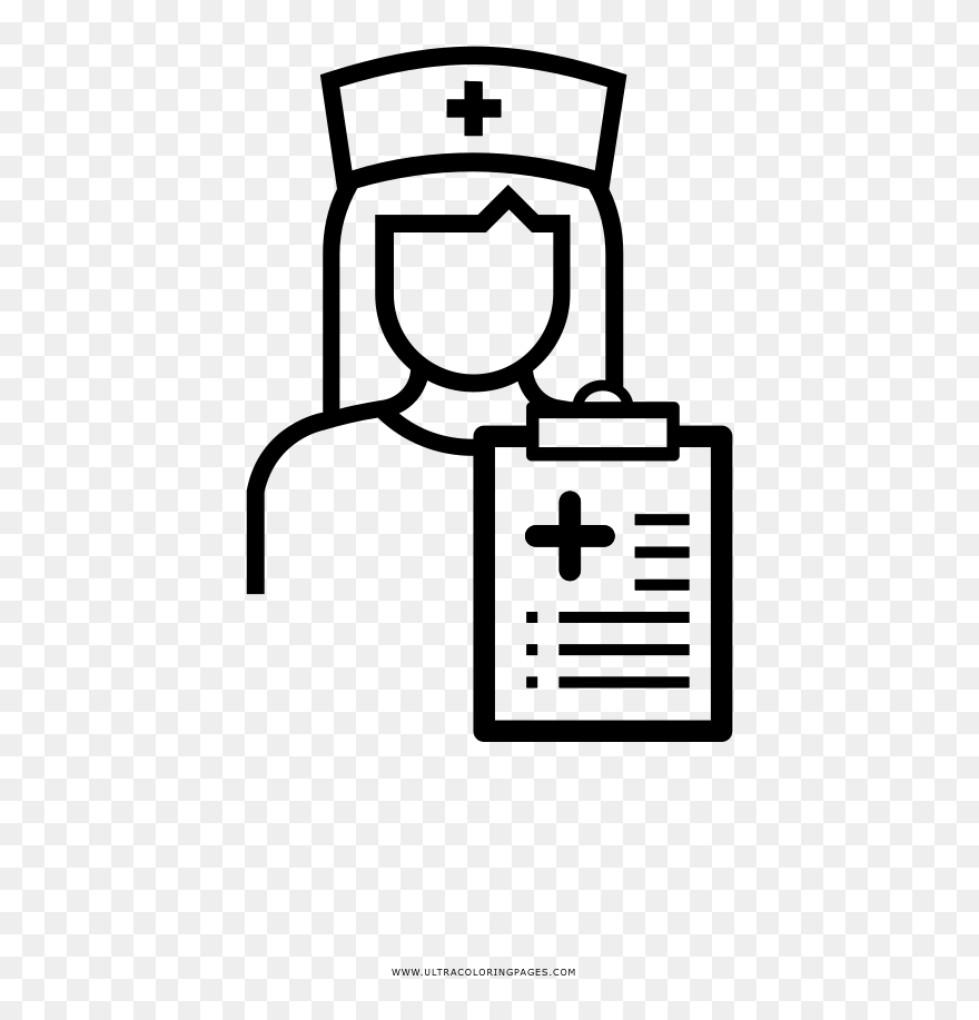 Nurse Practitioner Coloring Page Clipart