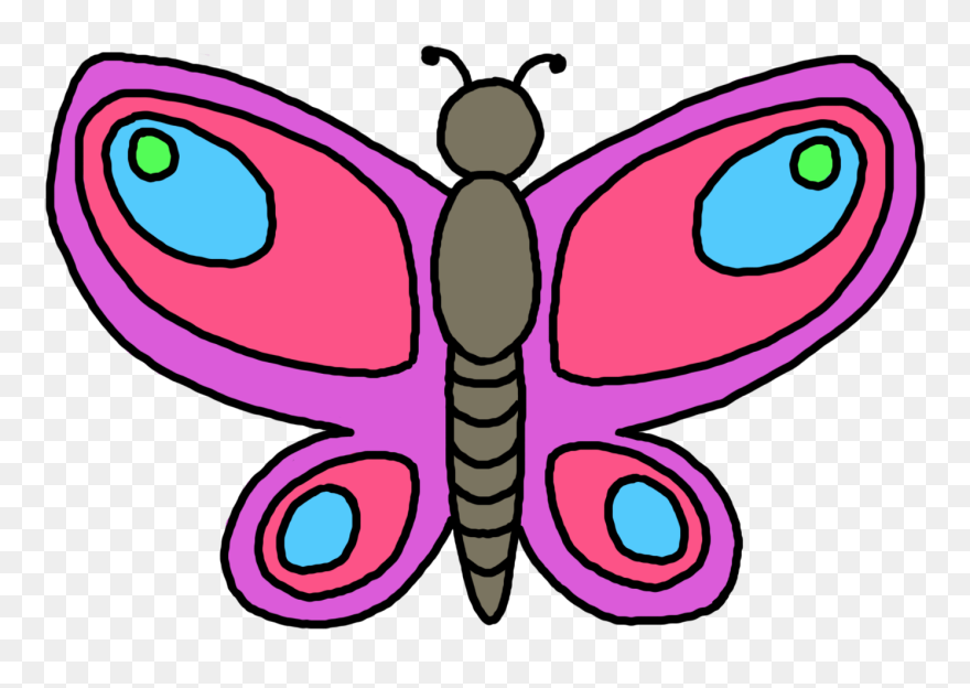 Butterfly Outline Clipart , Png Download - Clip Art Of Butterfly Transparent Png