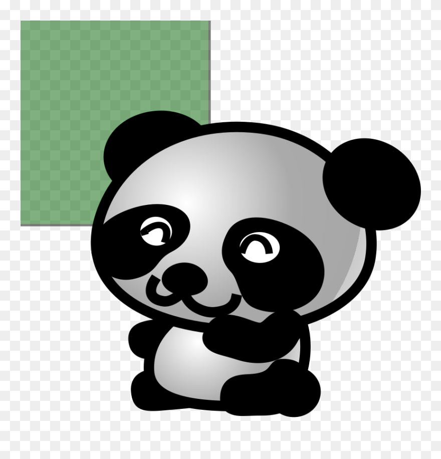 Panda Green Background Smaller Svg Clip Arts - Panda Clipart No Background - Png Download