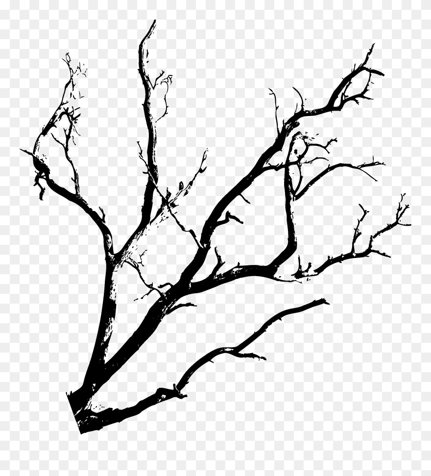Red Black Tree Halloween - Bat In Tree Drawing Clipart