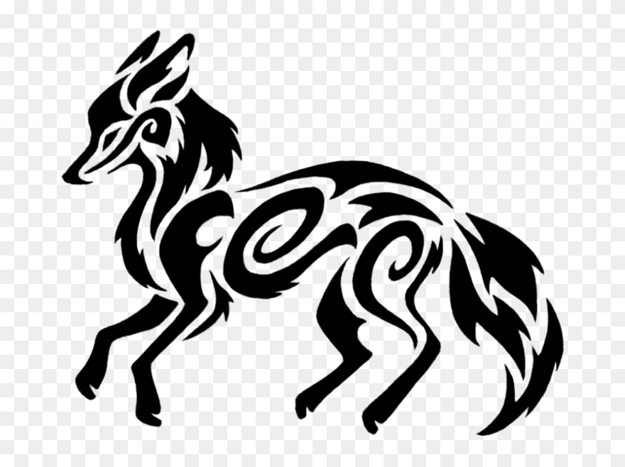 Fox Black And White Png Clipart