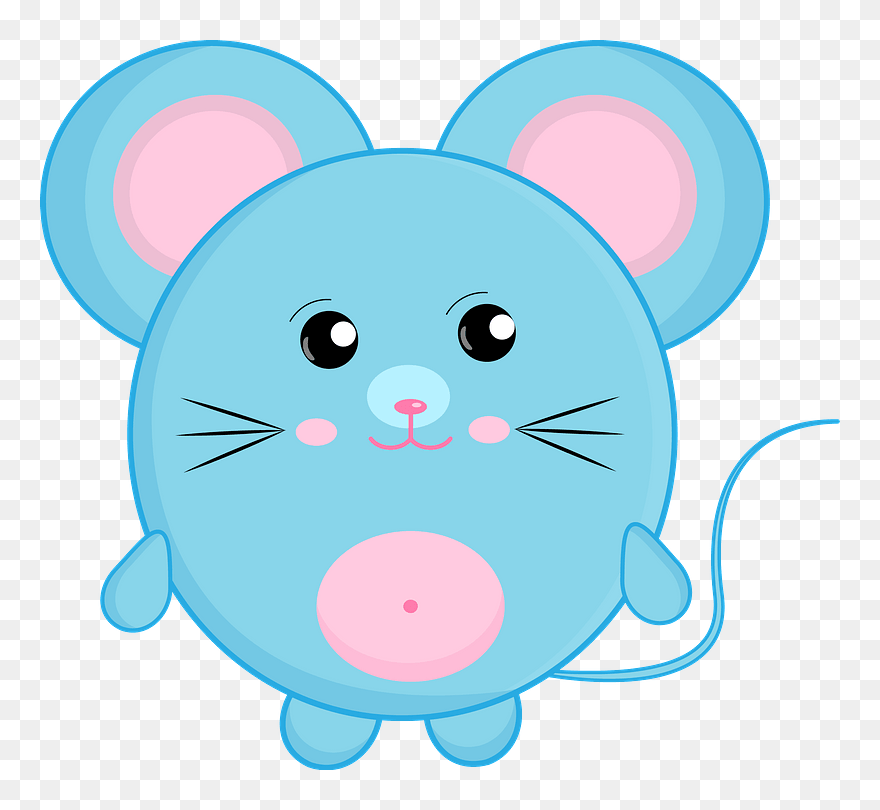 Blue Cartoon Mouse Clipart - Cartoon - Png Download