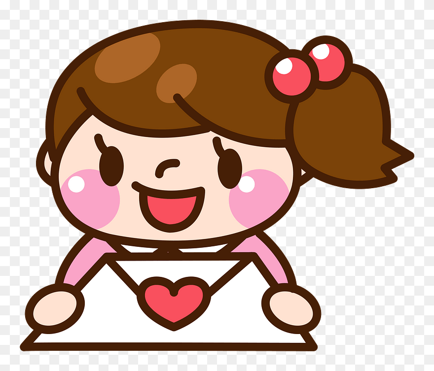Girl Love Letter Clipart - Woman In Love Cartoons - Png Download