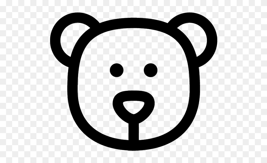 Bear Emoji Black And White Clipart
