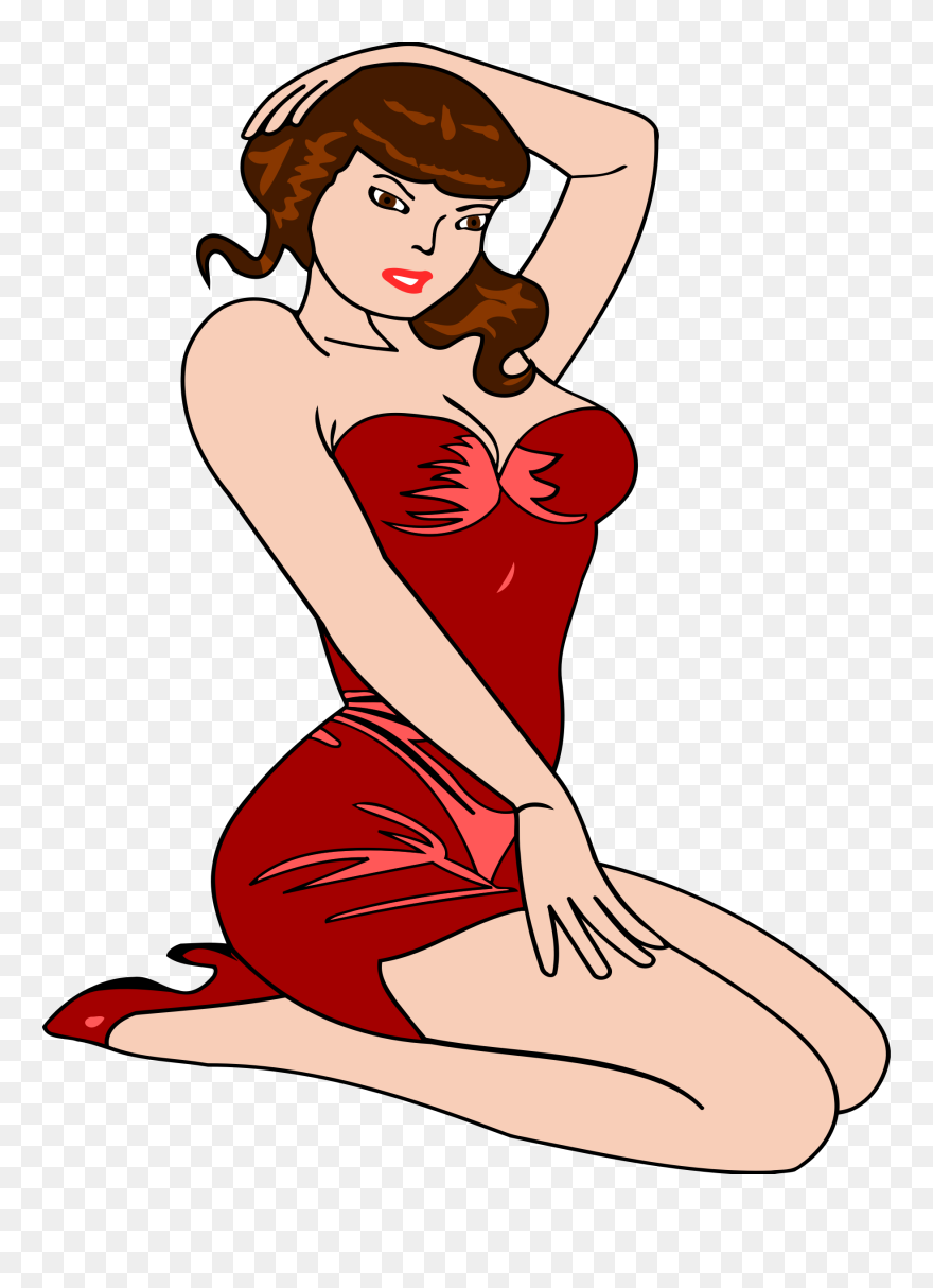 Woman Kneeling Clip Arts - Seksi Vektor Wanita Cantik - Png Download