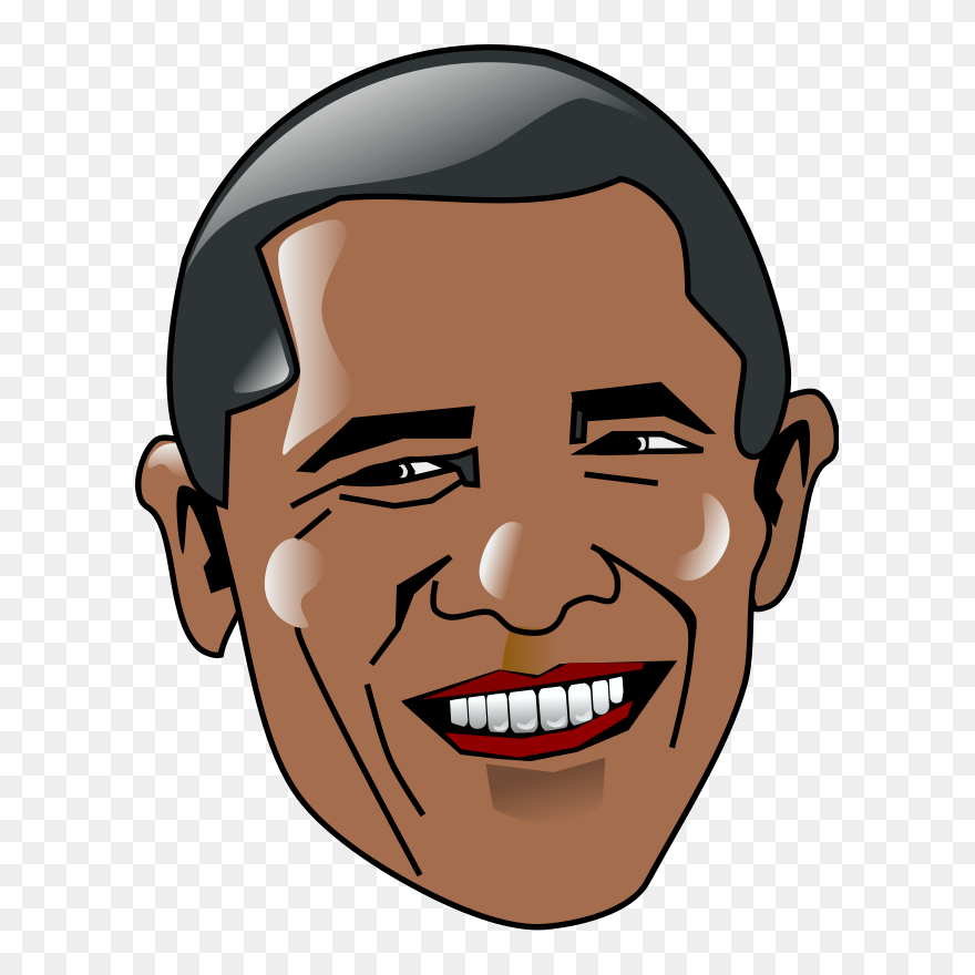 Brown Hair Clipart Daddy - Barack Obama Cartoon Png Transparent Png