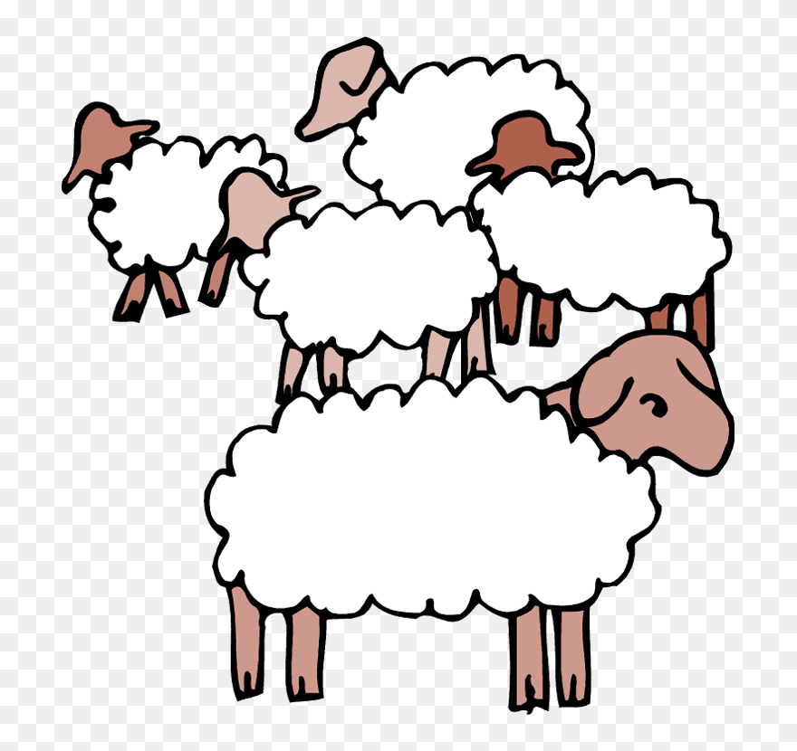 Sheep - Herd Of Sheep Clip Art - Png Download