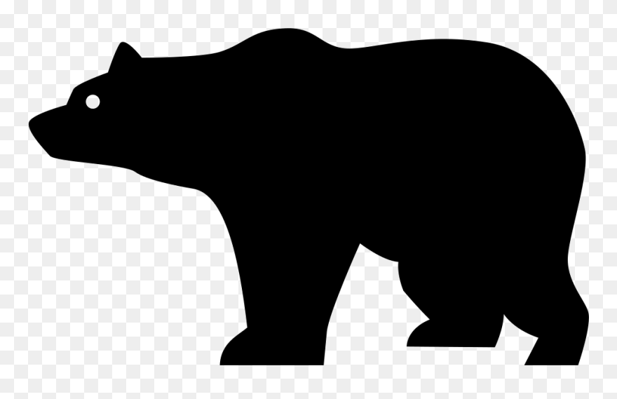Realistic Clipart Black Bear - Bear Side View Silhouette - Png Download