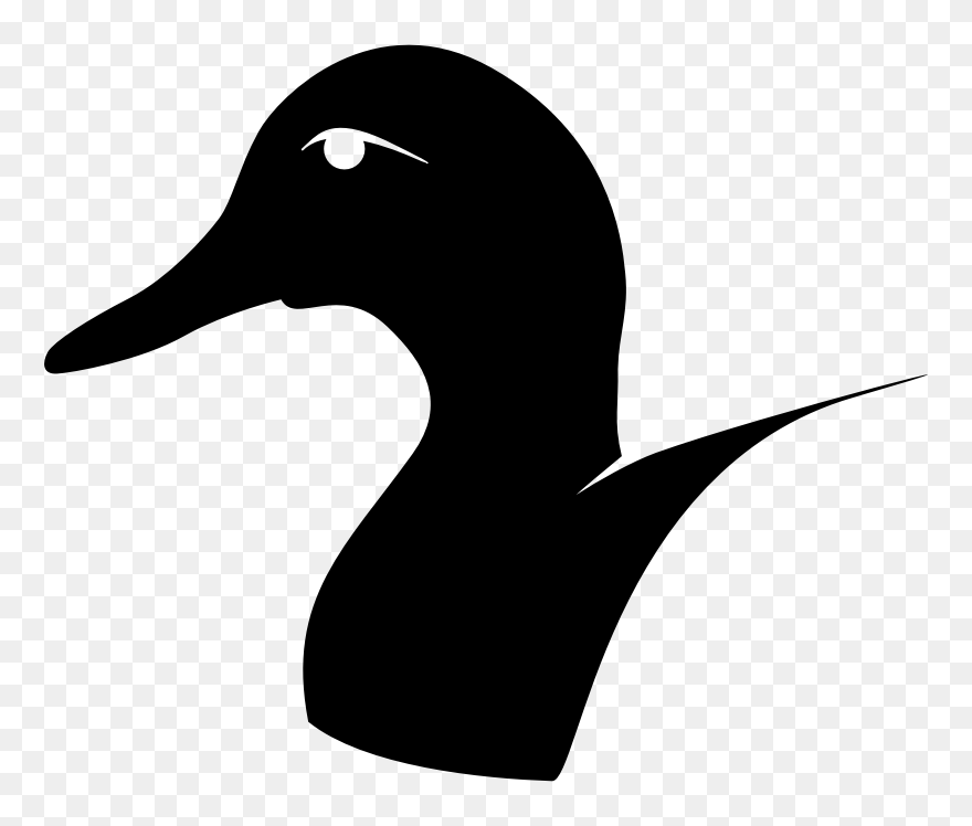 Donald Duck Goose Silhouette Clip Art - Duck Head Silhouette - Png Download