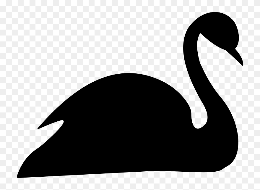 Black Swan Silhouette Drawing Clip Art - Black Swan Animal Silhouette - Png Download