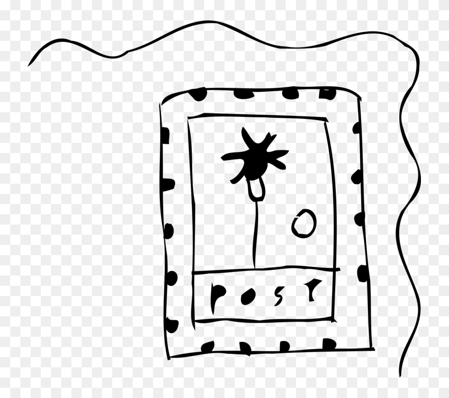 Vector Illustration Of Post Office Postage Stamp Displayed - Postage Stamp Clipart