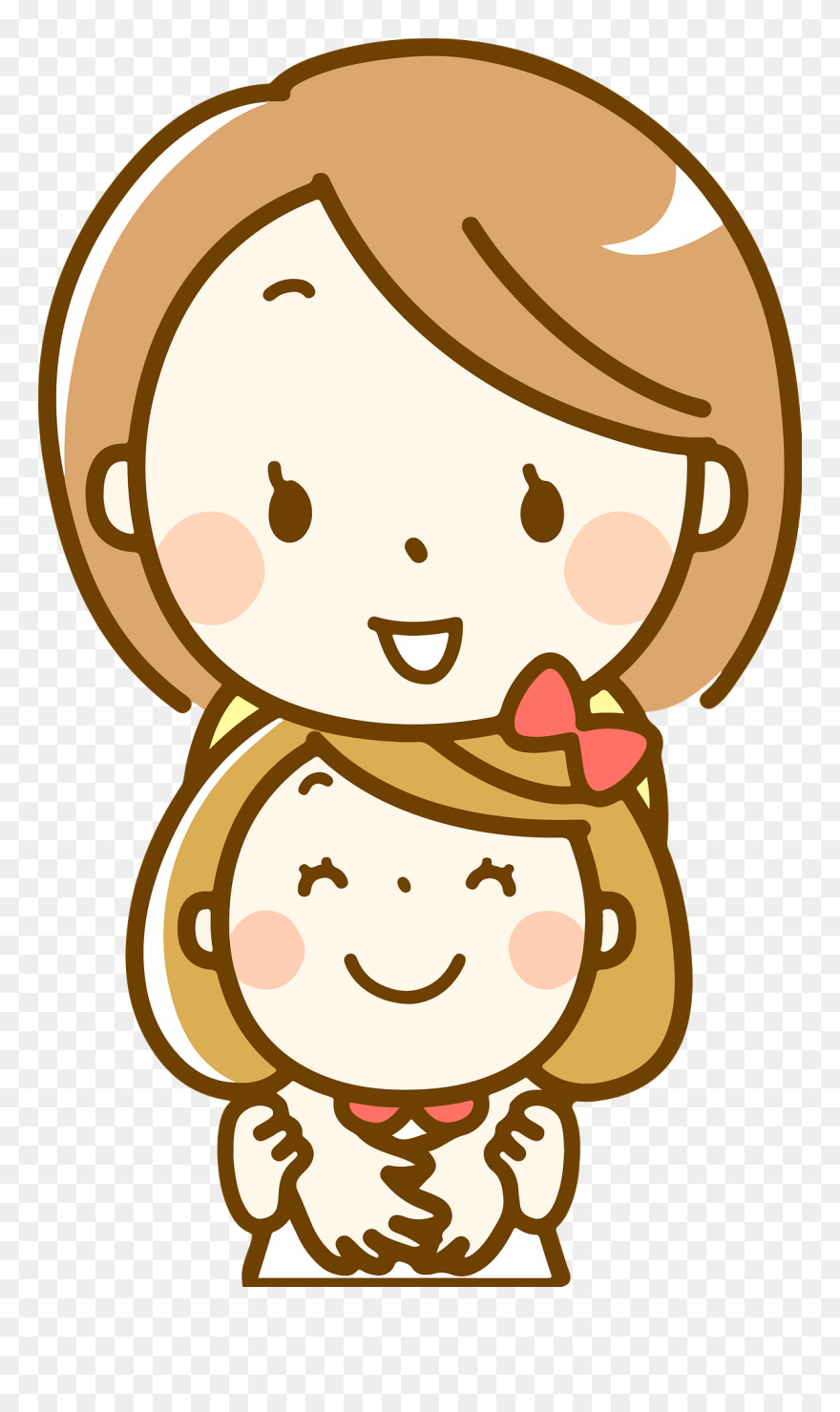 Mother And Daughter Drawing Clipart