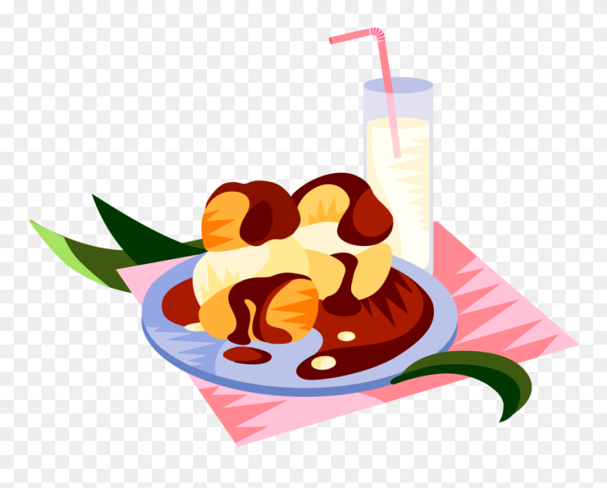 Vector Illustration Of European Cuisine French Pastry - Illustration Clipart