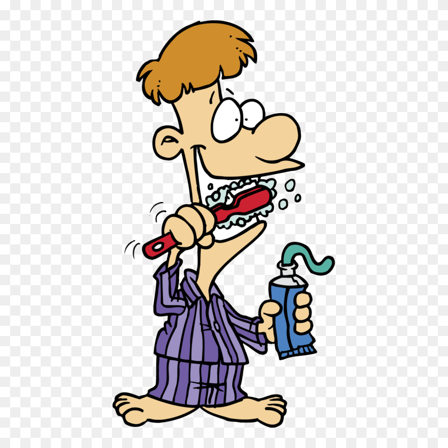 Pictures On Hygiene - Clipart Someone Brushing His Teeth - Png Download