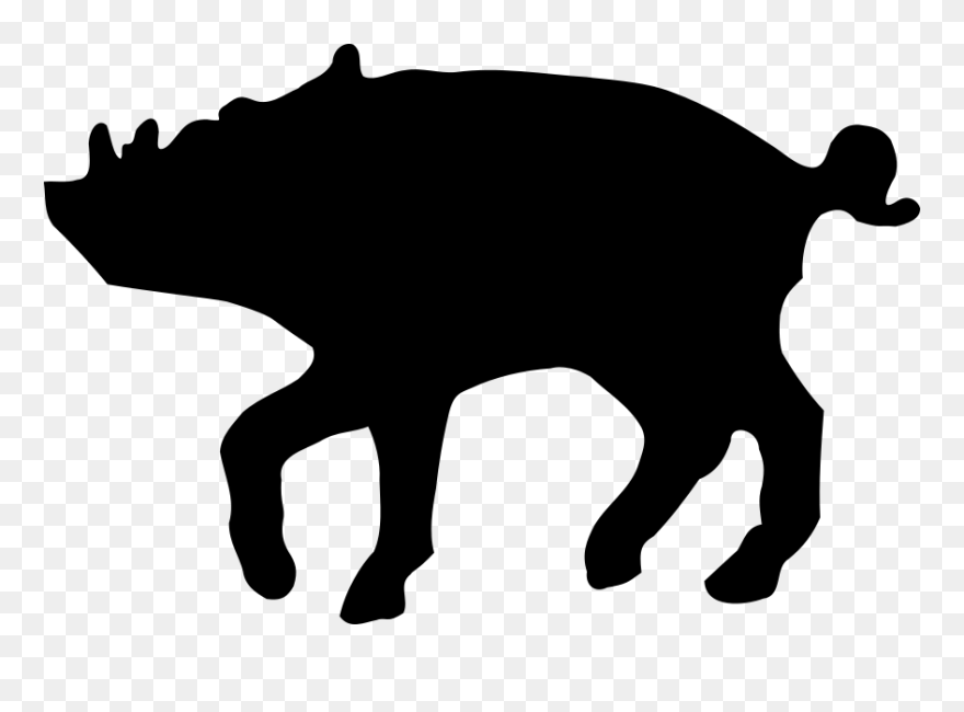 Wild Boar Clip Art Silhouette Portable Network Graphics - Png Download