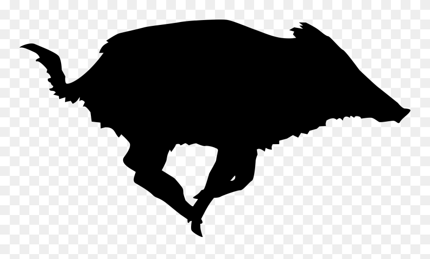 Wild Boar Digital Scrapbooking Clip Art - Wild Boar Silhouette Free - Png Download