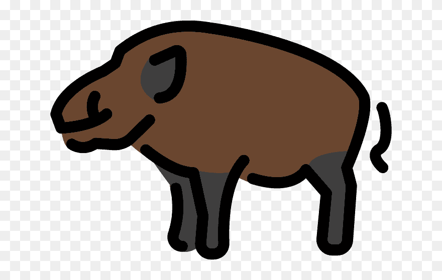 Boar Emoji Clipart - Wild Boar - Png Download