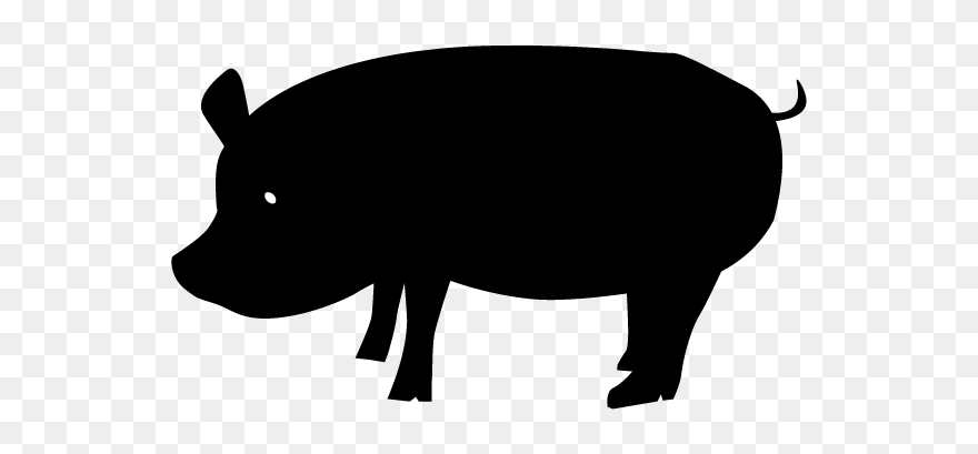 Transparent Cute Pig Silhouette Clipart