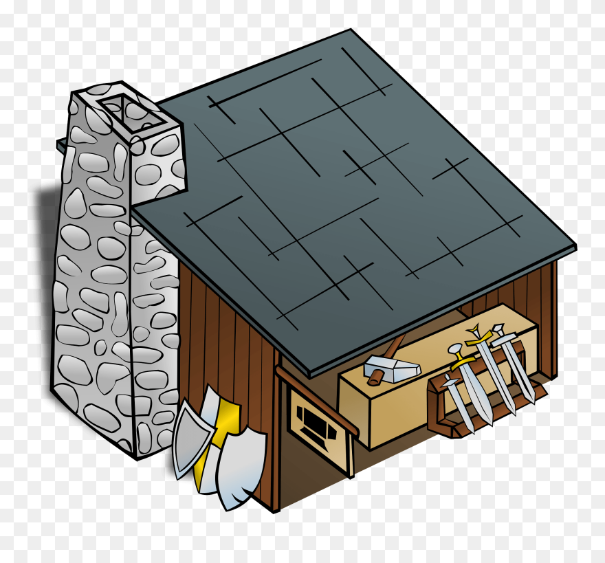 Middle Ages Blacksmith Houses Clipart
