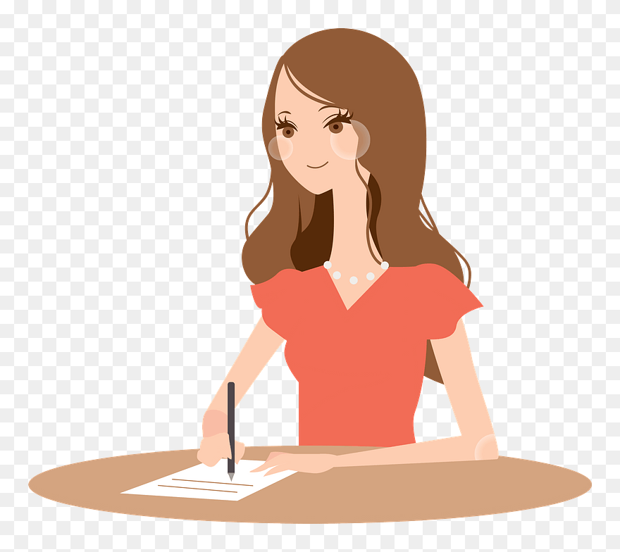Woman Writing Letter Clipart - Woman - Png Download