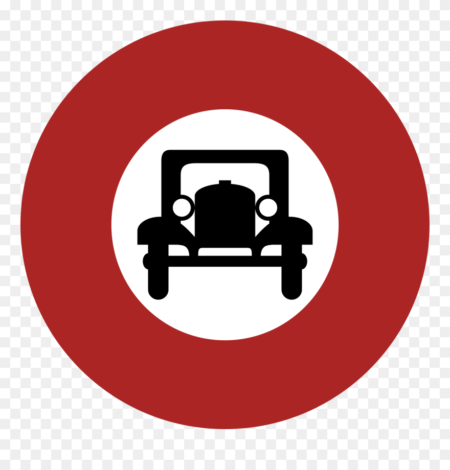 Fahrverbot Für Motorwagen , Ssv - Antique Car Clipart