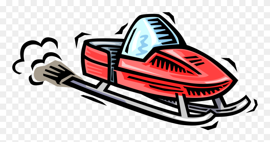 Vector Illustration Of Snowmobile Snowmachine Vehicle Clipart