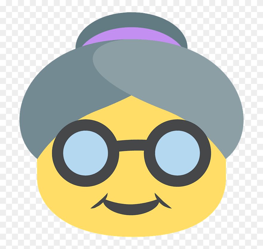 Old Woman Emoji Clipart - Old Age Emoji - Png Download