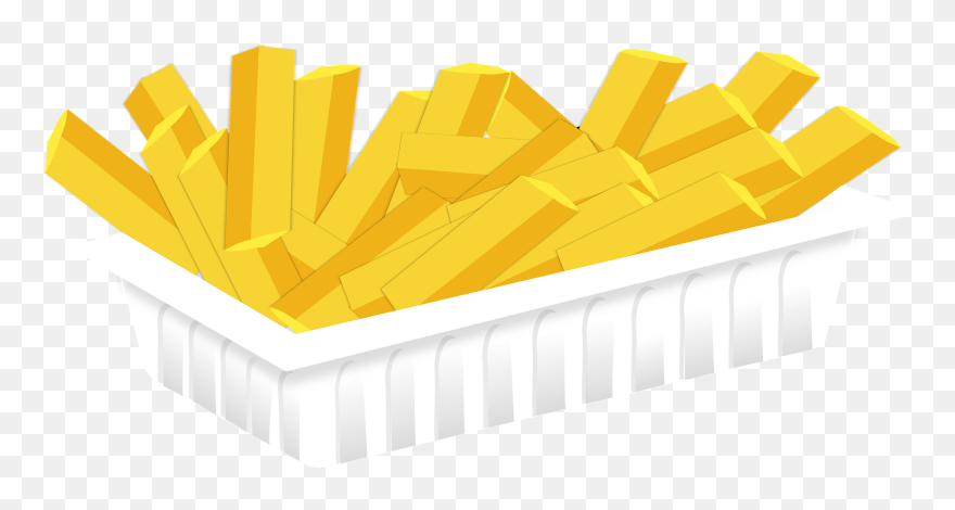 Cartoon French Fries On A Plate Clipart