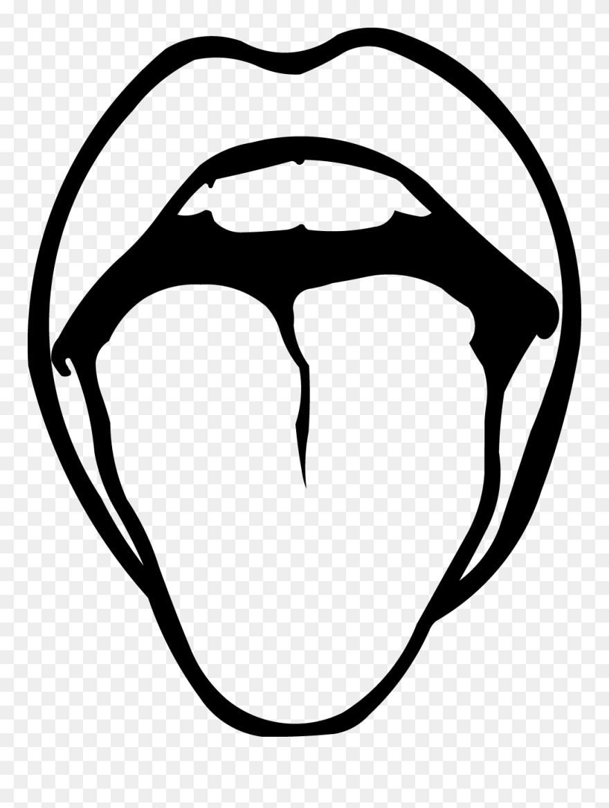 Clip Tongue White - Lips Clipart Black And White - Png Download