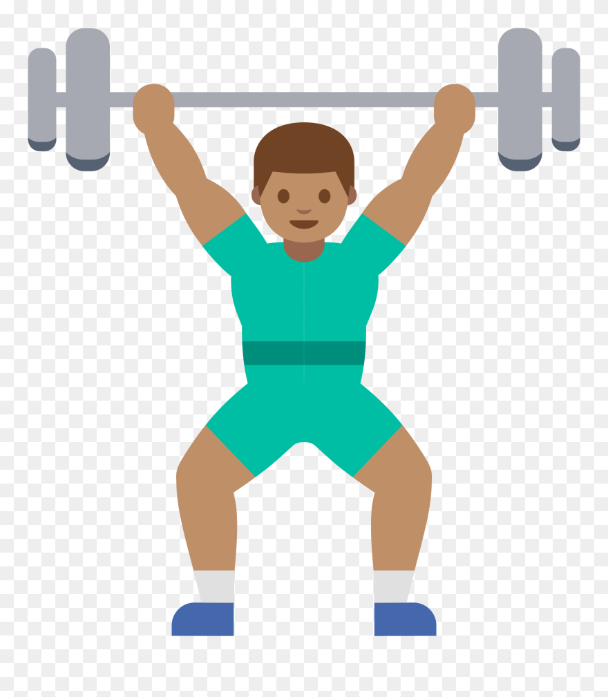 File Emoji U F - Lifting Weights Clipart Transparent - Png Download