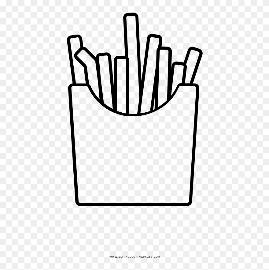 Fries Coloring Page - Dibujos De Papas Fritas Clipart