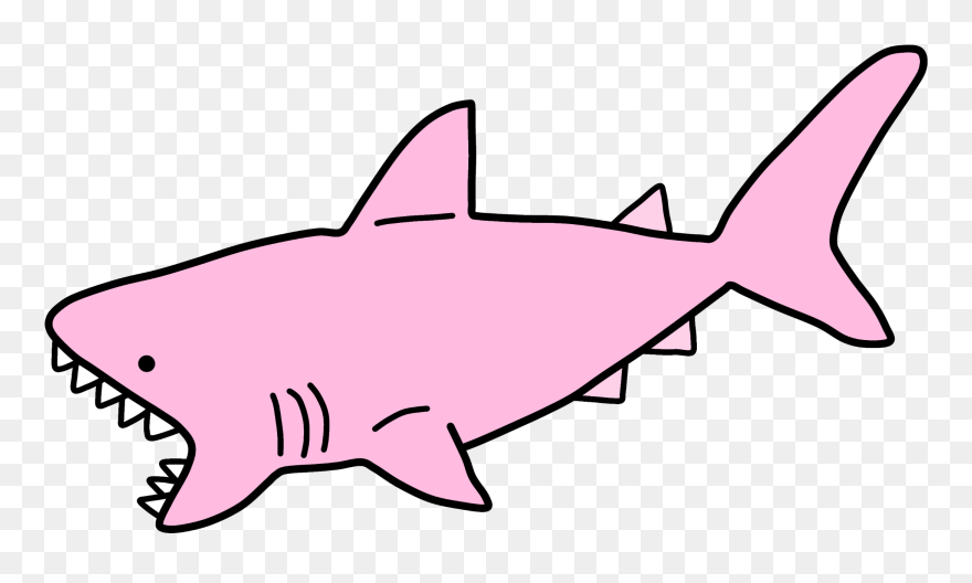 #shark #pink #pastel #light #cute #animal #water #teeth - Cute Pink Shark Clipart