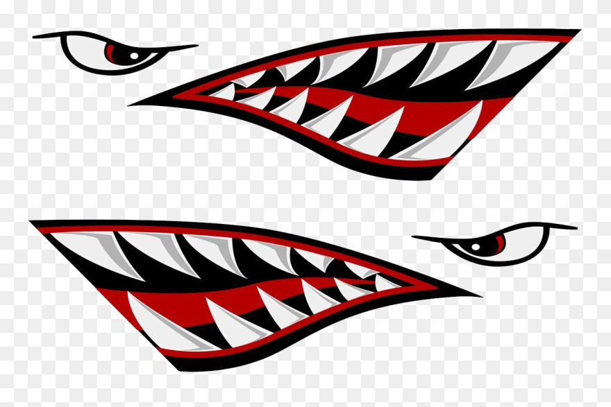 Shark Teeth Png Transparent Image - Shark Decal Clipart