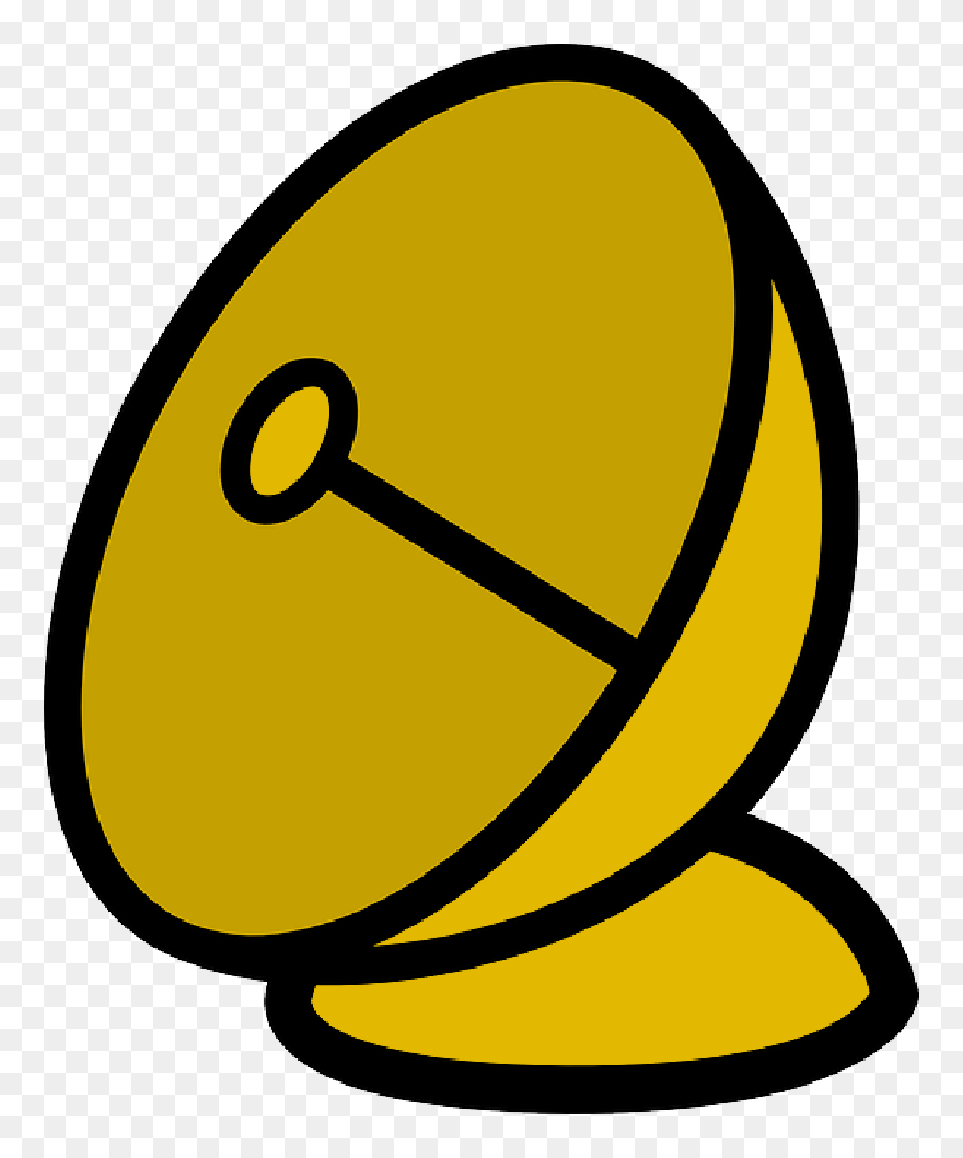Satellite, Flat, Icon, Cartoon, Dish, Antenna, Signal - Antenna Clip Art - Png Download