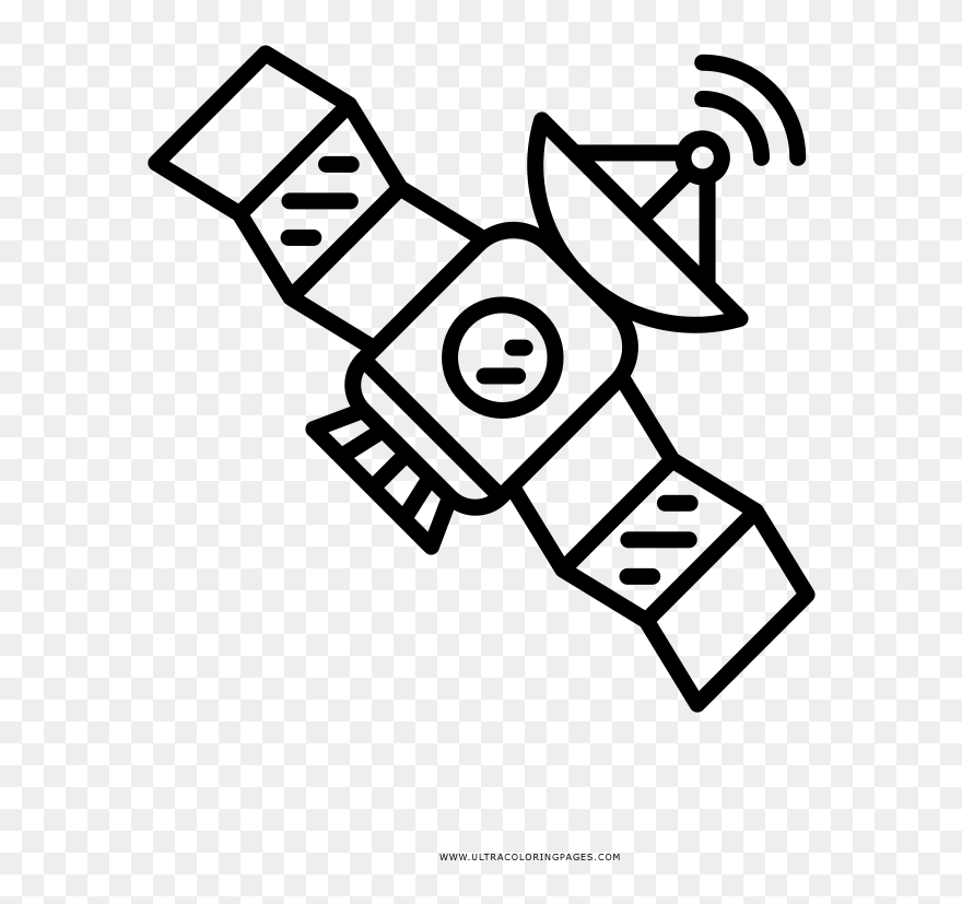 Satellite Coloring Page Clipart